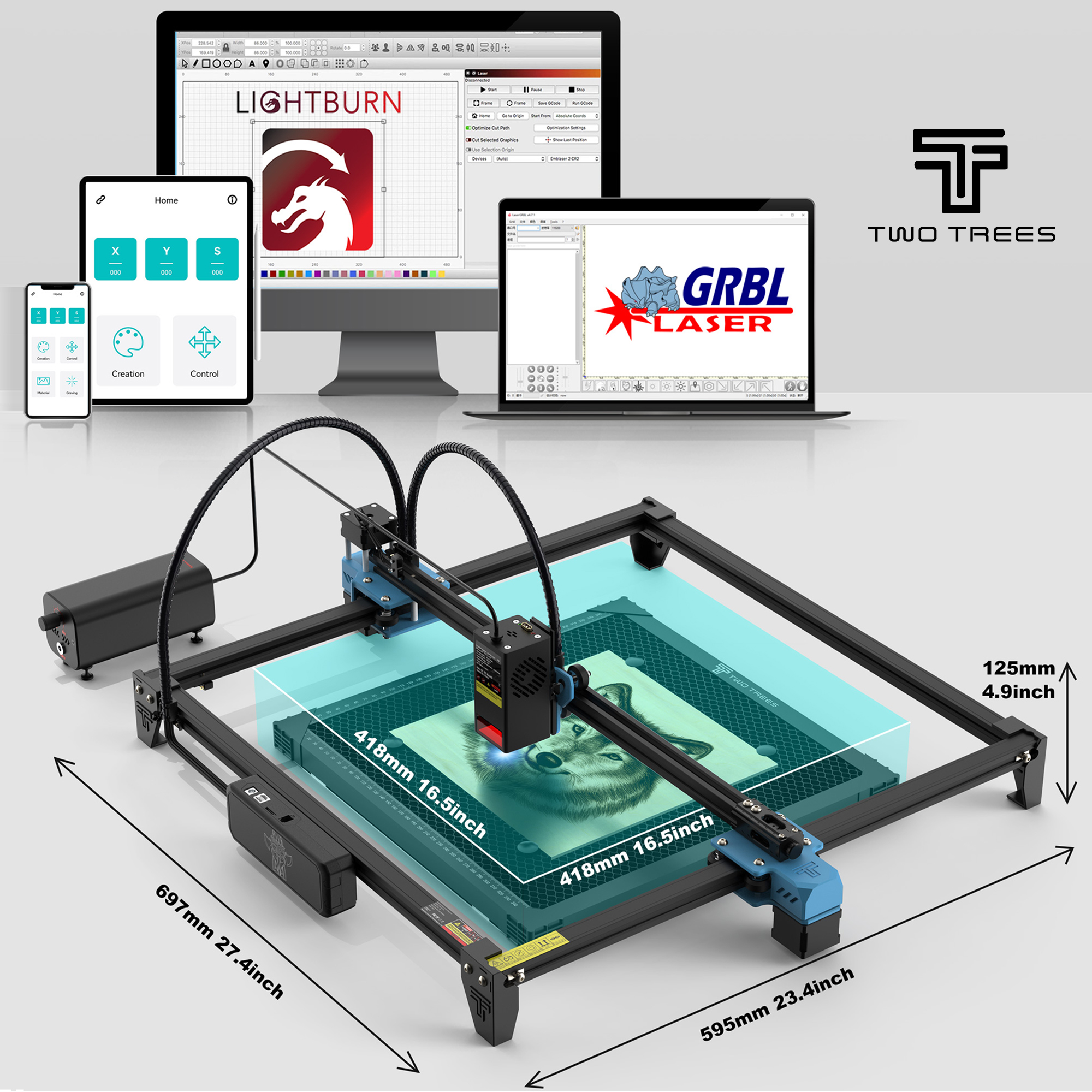 TwoTrees TTS-20 PRO 130W Laser – Industrial Laser Etching Machine recenzja i cena