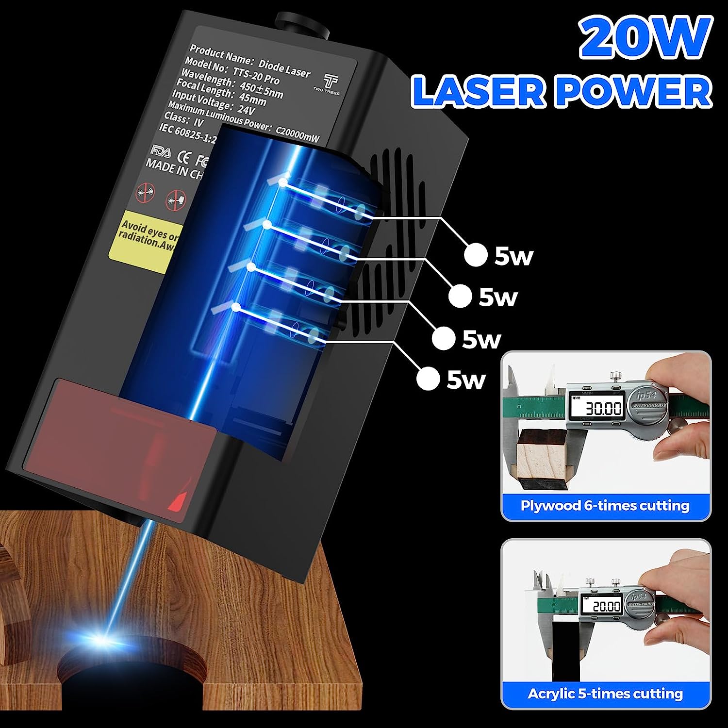 TWOTREES TTS-20 Pro 20W Metal  – Industrial Laser Etching Machine recenzja i cena